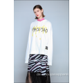 DAMEN STRICKEN HOODIE MIT ZEBRA PRINT LOGO